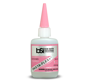 Insta-Flex Plus - Clear Rubber Toughened Cyanoacrylate - Flexible Super Glue - CA Hinges - BSI Adhesives